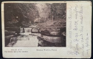 Vintage Postcard 1908 Middle Watuga Falls Garden Spot of the Catskills, Delhi NY