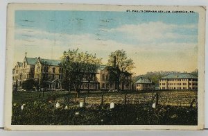 Carnegie Pa St. Paul's Orphan Asylum 1923 to West Chicago Postcard M11