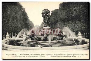 Old Postcard Paris Fountain Zodiac By Carpeaux