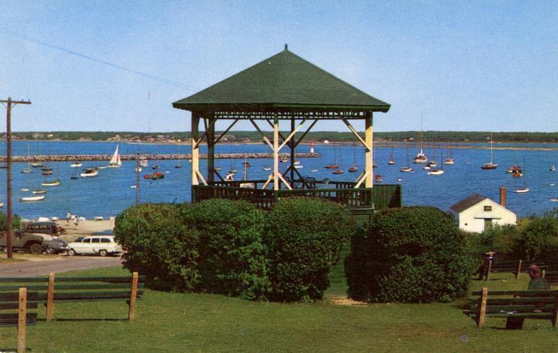 MA - Martha's Vineyard Island. Vineyard Haven. Bandstand and Harbor