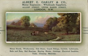 Albert Oakley Car Motor Repairs Baker Street London Old Advertising Postcard