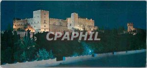 Old Postcard Rhodes Palace of the Knights at night