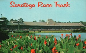 Vintage Postcard Saratoga Race Track Across Infield Lake Saratoga Springs NY