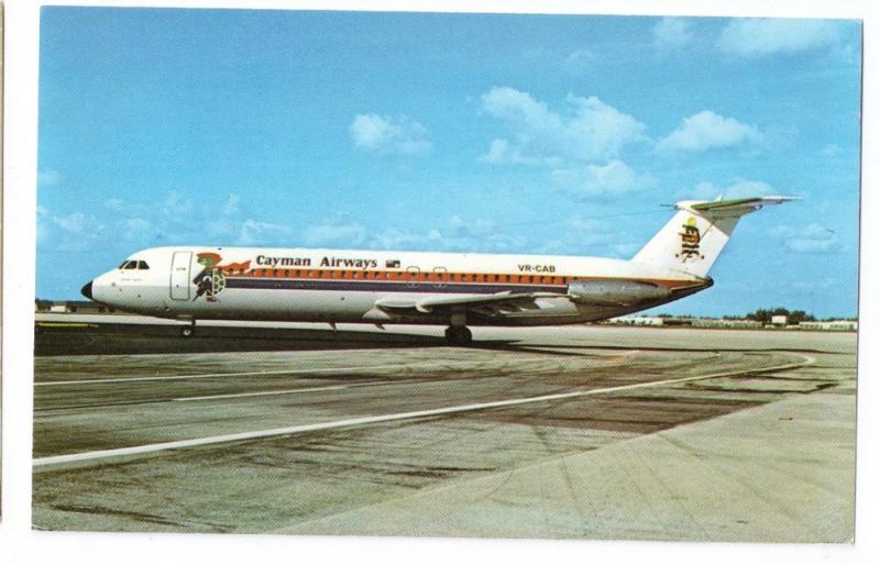 Cayman Airways BAC-111 531 FS Aircraft Vintage 60s Aviation Postcard Airplane