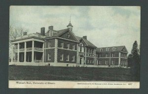 1916 Post Card Illinois Womens Hall University Of Illinois Champaign