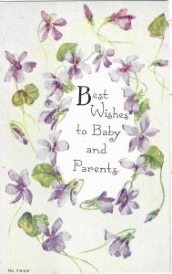 Best Wishes to Baby and Parents Sweet Circle of Violets