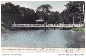 Iowa Des Moines Lake In Ingersoll Park 1907