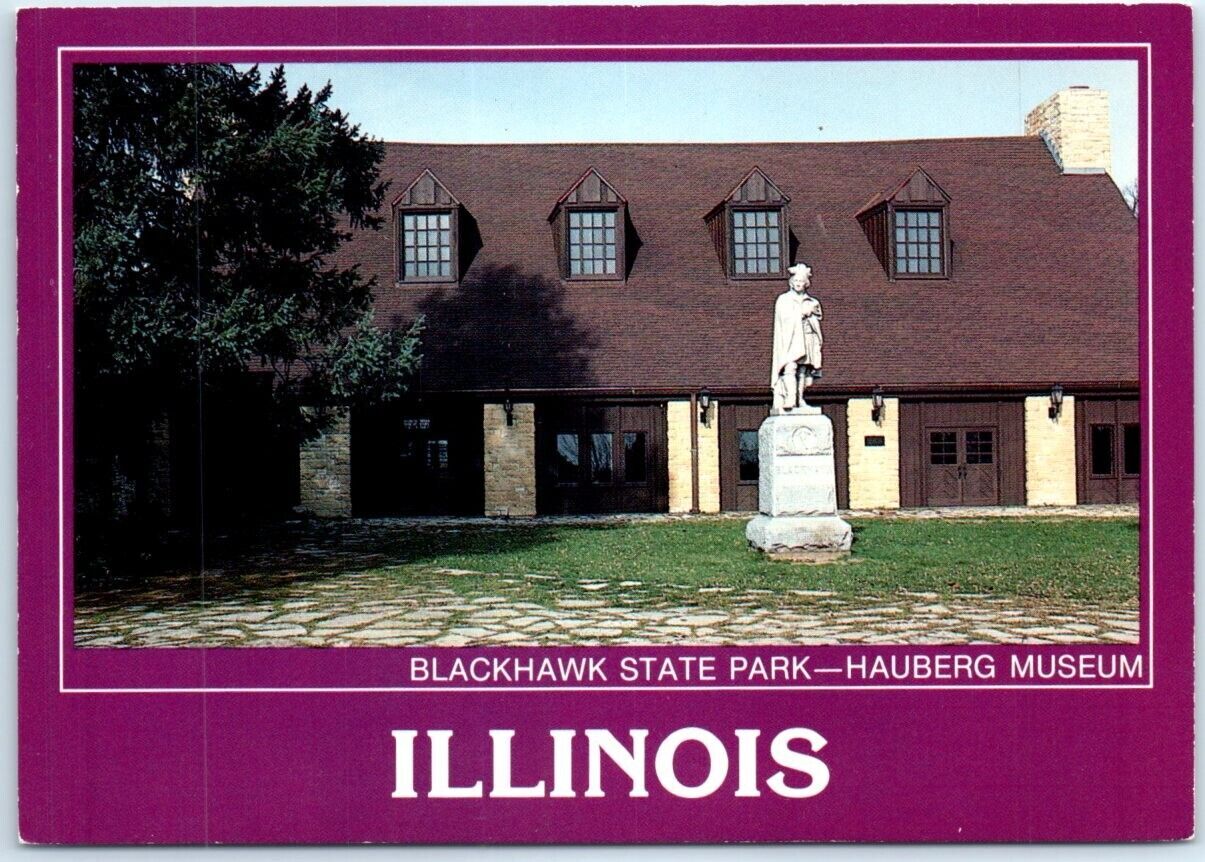 Postcard Blackhawk State ParkHauberg Museum Rock Island, Illinois