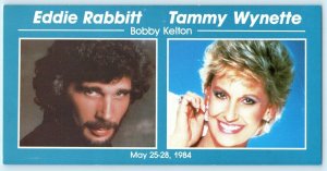 HARRAH'S MARINA Atlantic City ~ EDDIE RABBITT & TAMMY WYNETTE 1984~4x8 Postcard