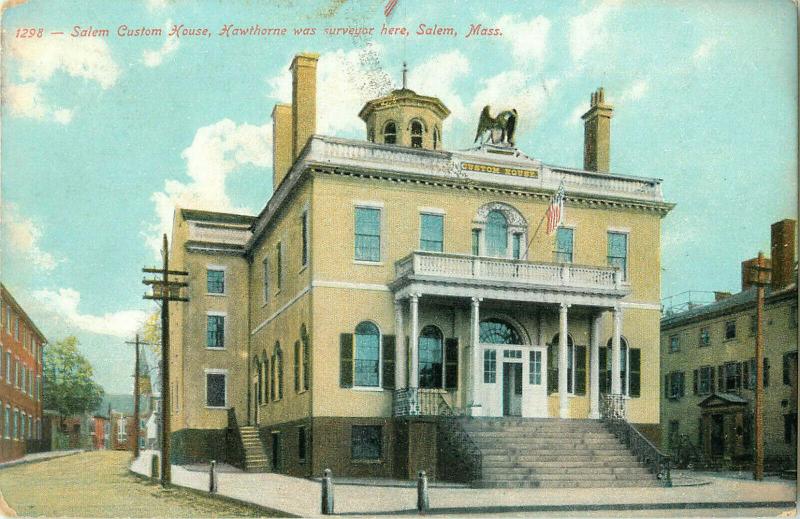 Postcard Salem Custom House, Salem, MA