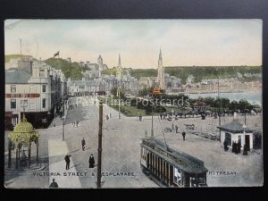 Scotland: ROTHESAY Victoria Street & Esplanade Hotel shows Drink Fountain c1913