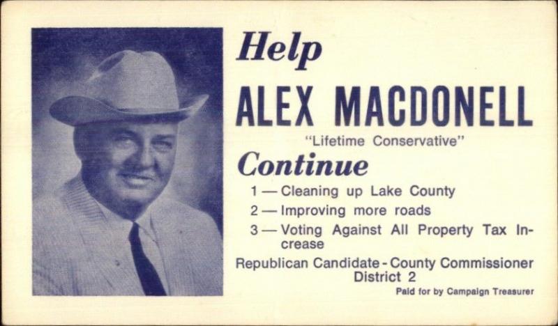 Lake County Florida Politician Promo Alex MacDonell Lifetime Conservative PC