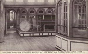 Eastern Steamship Lines Corner of Ballroom Steamers Boston & New York c1920