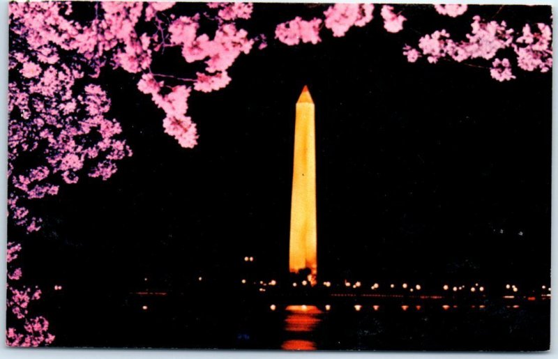Postcard - The Washington Monument at Night, Washington, D. C.