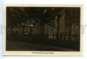 494912 SPAIN Alicante port at night Vintage Roisin postcard