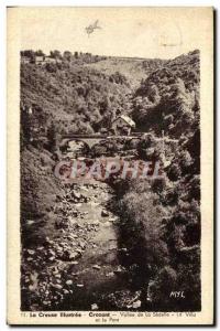 Old Postcard Crozant Vallee of Sedelle The villa and the bridge