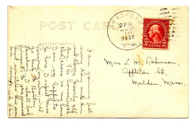 NH - Bradford. Main Street circa 1927   *RPPC