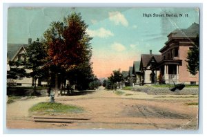 1919 High Street Berlin New Hampshire NH Posted Antique Postcard