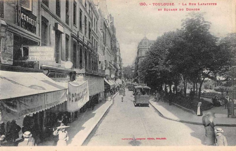 Toulouse France Street Scene Trolley Antique Postcard J47987