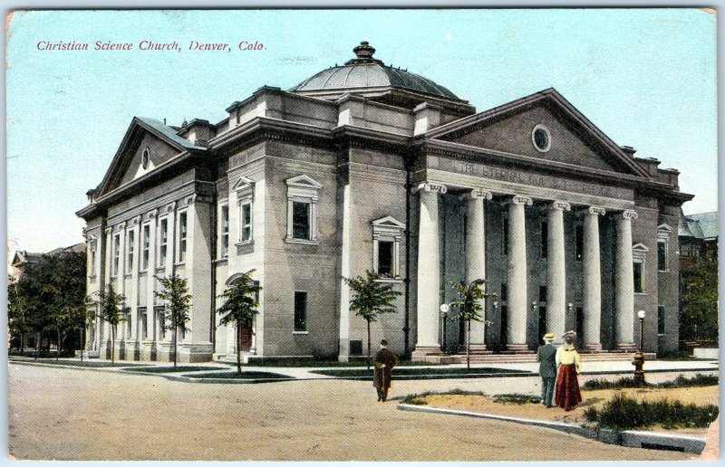 c1910s Denver, CO Christian Science Church Roadside PC Ionic Neoclassical A326