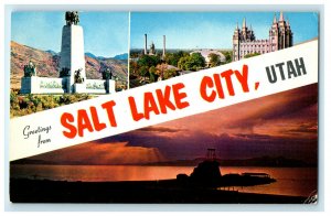 c1950s Multiview, Greetings from Salt Lake City, Utah UT Unposted Postcard