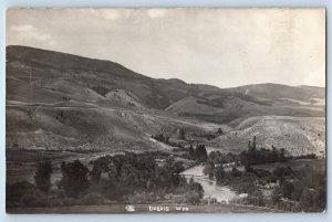 c1910's Bird's Eye View Mountains And River Scene Dubois WY RPPC Photo Postcard