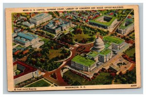 Vintage 1940 Postcard US Capitol Supreme Court Library of Congress Washington DC