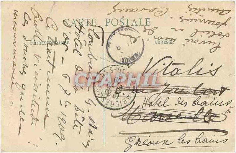 Old Postcard Plombieres les Bains waterfall Gehard