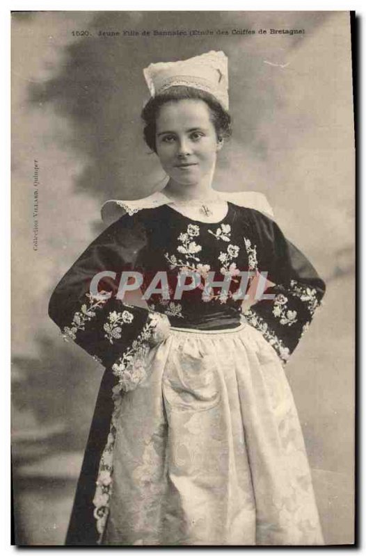 Old Postcard Folklore Young girl of Bannalec