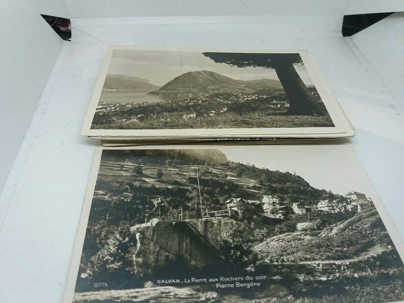 Job Lot 40 Vintage B&W Topographical Foreign Postcards Standard Size Mixed 