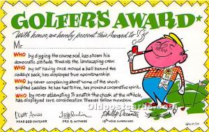 Golfers Award Golf Unused 
