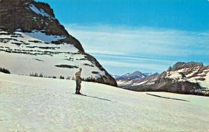 BABB MONTANA-GLACIER NATIONAL PARK-SKIING AT THE SUMMIT 1965 POSTCARD