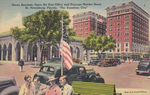 Florida St Petersburg Green Benches Open Air Post Office and Princess Martha ...