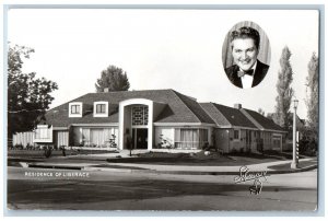 Residence Of Liberace Postcard RPPC Photo House Musician c1950s Unposted Vintage