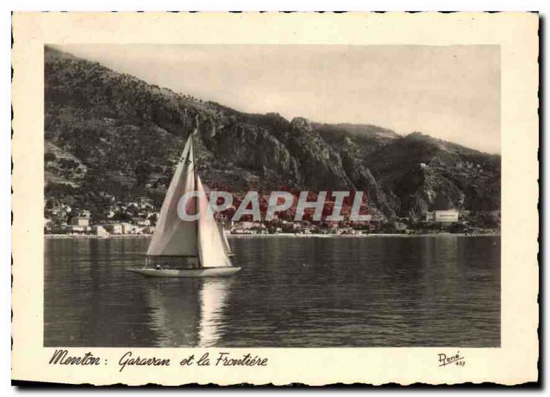 Modern Postcard Menton Garavan and Border Boat