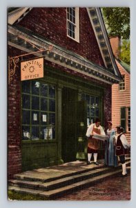 Printing Office Front View Williamsburg Virginia Vintage Unposted Linen