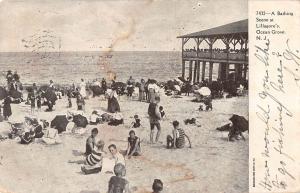 Ocean Grove New Jersey Bathing Scene At Lillagore's Antique Postcard (K2337) 