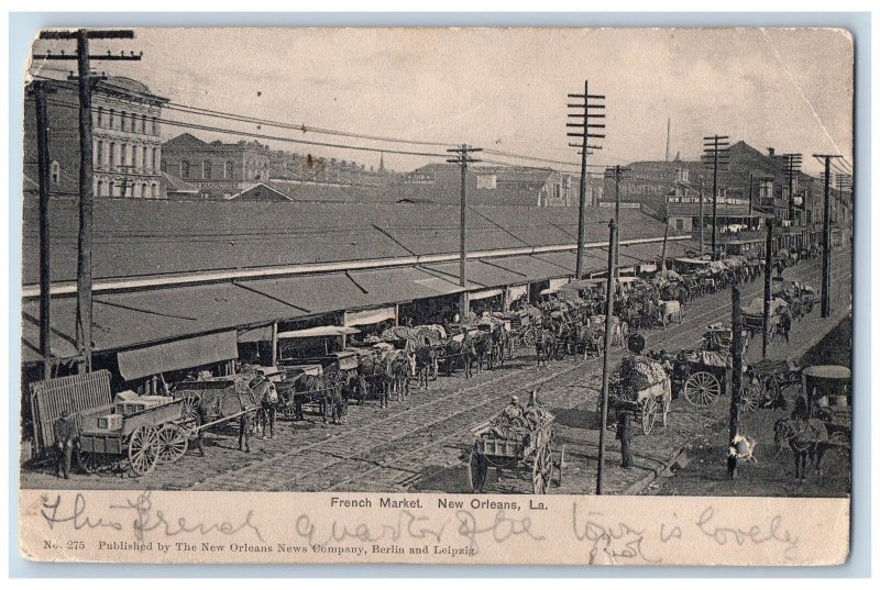 New Orleans Louisiana LA RPPC Photo Postcard French Market Business Section 1904