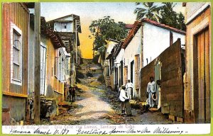 12748 - HABANA - Vintage Postcard - Santiago - A hilly Street - 1907