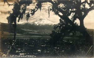 Photographer HUGO BREHME rare Real Photo Postcard Popocatepetl volcano Mexico