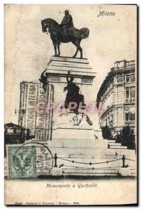 Old Postcard Milano Monumento a Garibaldi