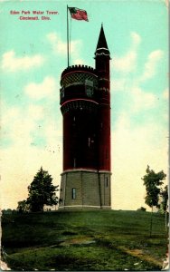 Cincinnati Ohio OH Eden Park Water Tower 1910s Vtg Postcard Knox & Co Pub