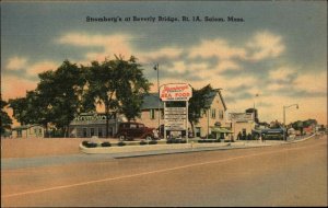 Salem Massachusetts MA Stromberg's Seafood Restaurant Linen Vintage Postcard