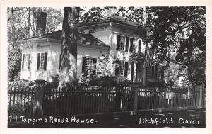 C5/ Litchfield Connecticut Real Photo RPPC Postcard c40s Tapping Reeve House