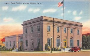 Rocky Mount North Carolina~Post Office~Classic Car Parked~1940s Linen Pc