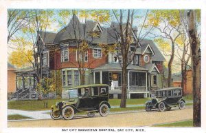 Bay City Samaritan Hospital Cars Bay City Michigan 1920c postcard