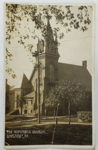 Rppc Somerset Pennsylvania Reformed Church 1908 to Altoona Pa Postcard S17