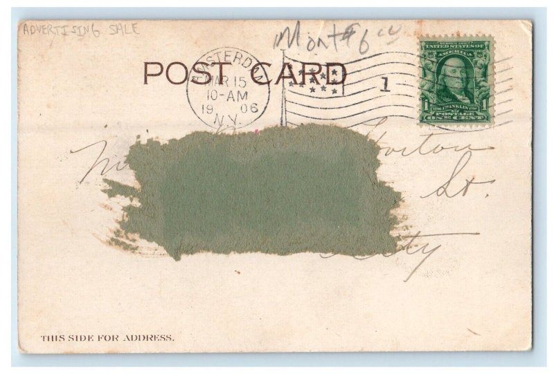 1906 Grand Opening Invitation Sale Advertising Amsterdam New York NY Postcard