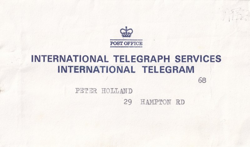 Blackpool 1974 Telegram & Post Office Envelope