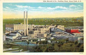 John Morrell Co Meat Packing Plant Sioux Falls South Dakota linen postcard